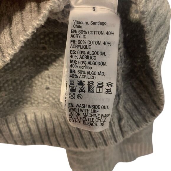 Roxy Womens Hippy Boho Cropped Long Wide Bell Sleeve Gray Sweater XL Comfy - Picture 8 of 10